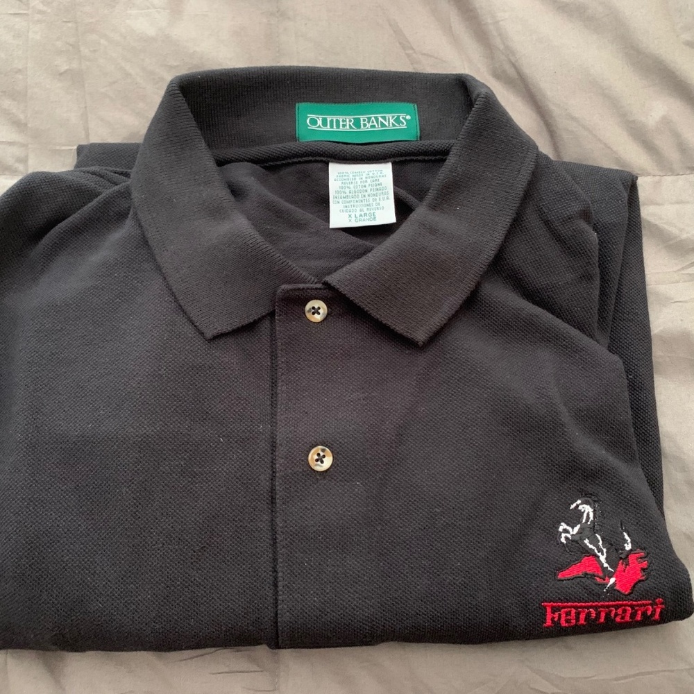 Ferrari Polo Shirt - Black -XL